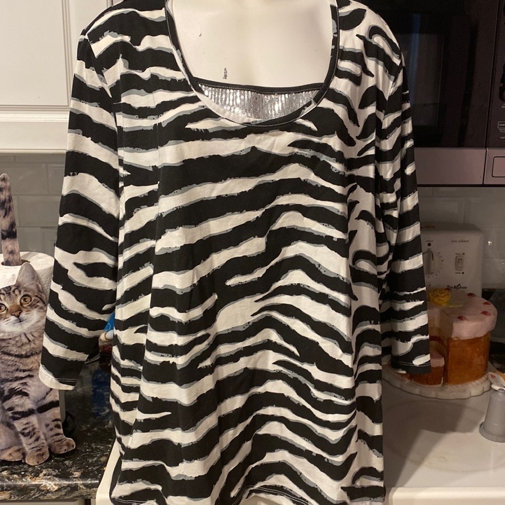 Z womens Coral Bay casual 3/4 sleeve stretch plus size top 3X